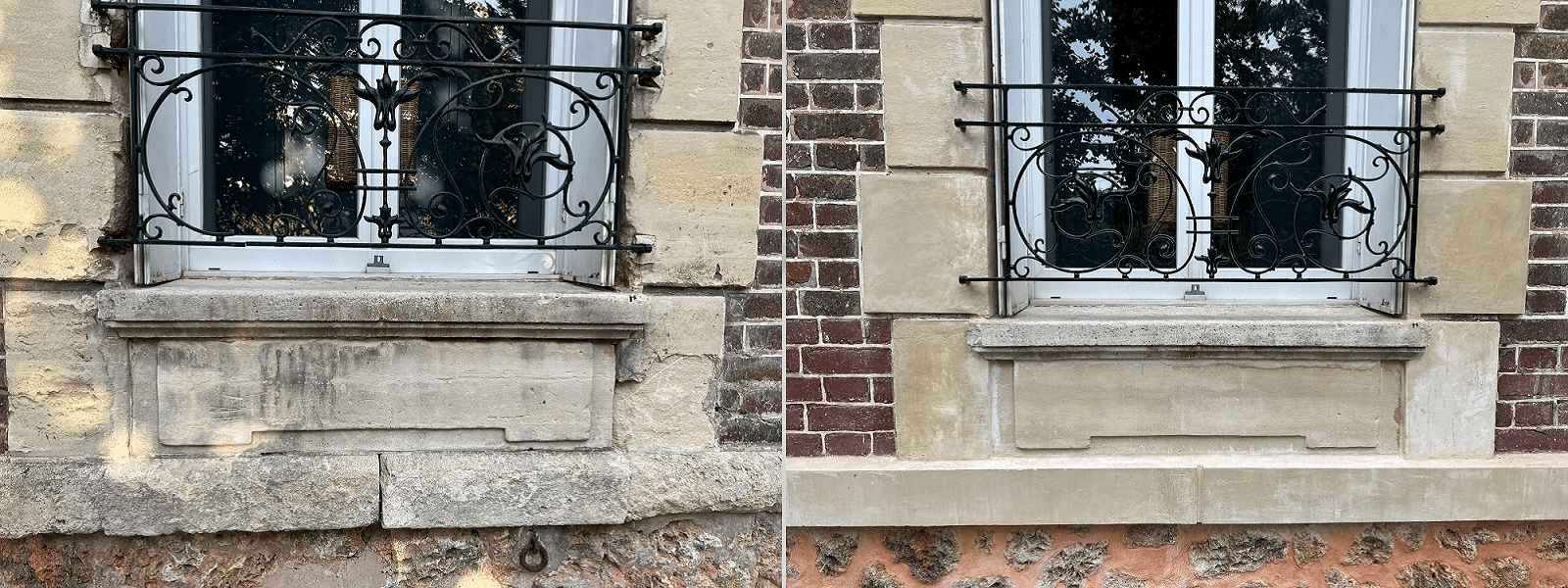 Photo avant / après de contours de fenêtre